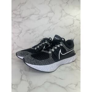 New Nike Mens Size 9.5 White Black React Infinity Run Flyknit 2 CT2357-101